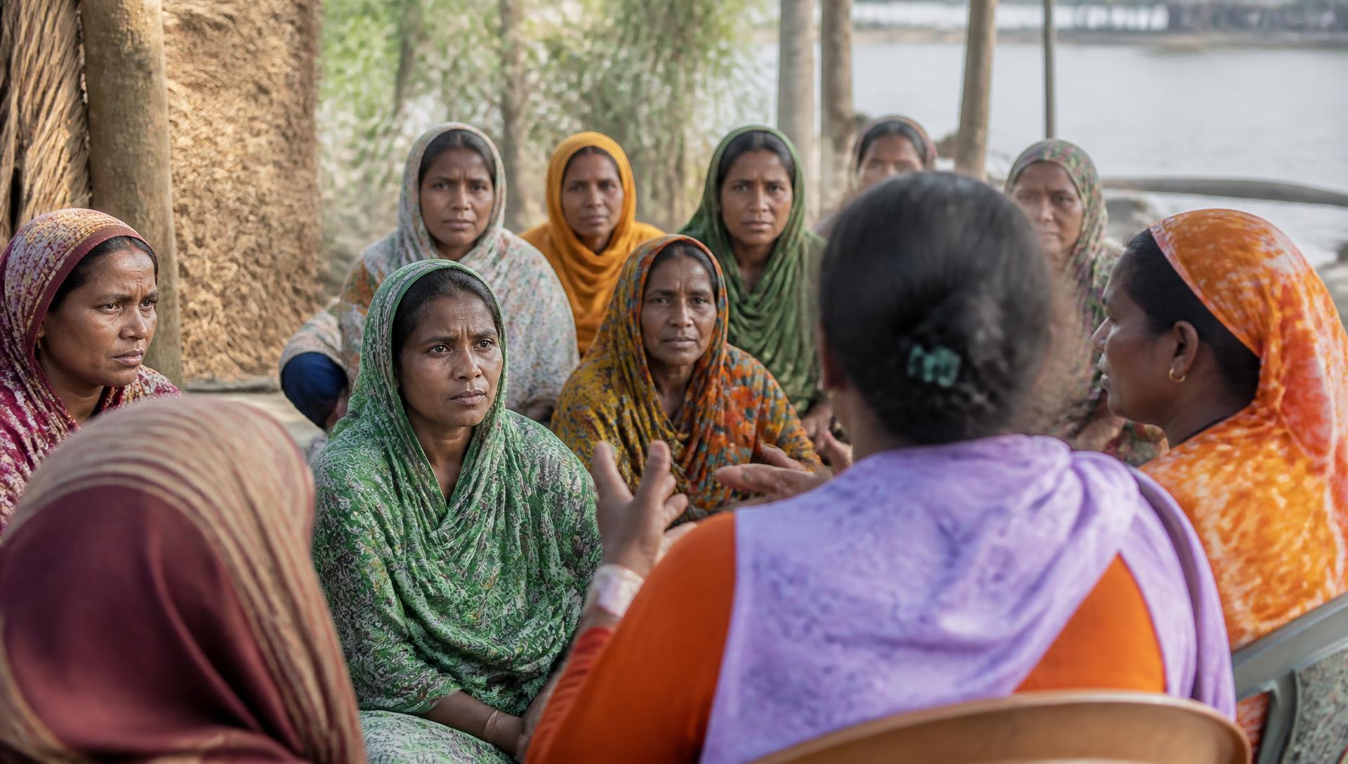 Community consultation in coastal Patuakhali. Photograph published with participant consent.